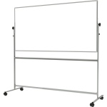 Fahrbare Drehtafel, Stahl weiß, höhenverstellbar, 100x200x67 cm HxBxT 